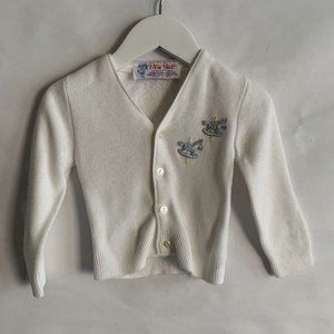 VINTAGE Blue Bird Baby Cardigan Sweater 6 Months Made in USA
